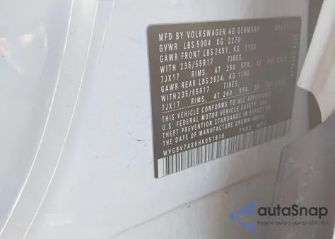 2017 Volkswagen Tiguan 2.0T/2.0T S from USA, damaged, VIN WVGBV7AX6HK051819